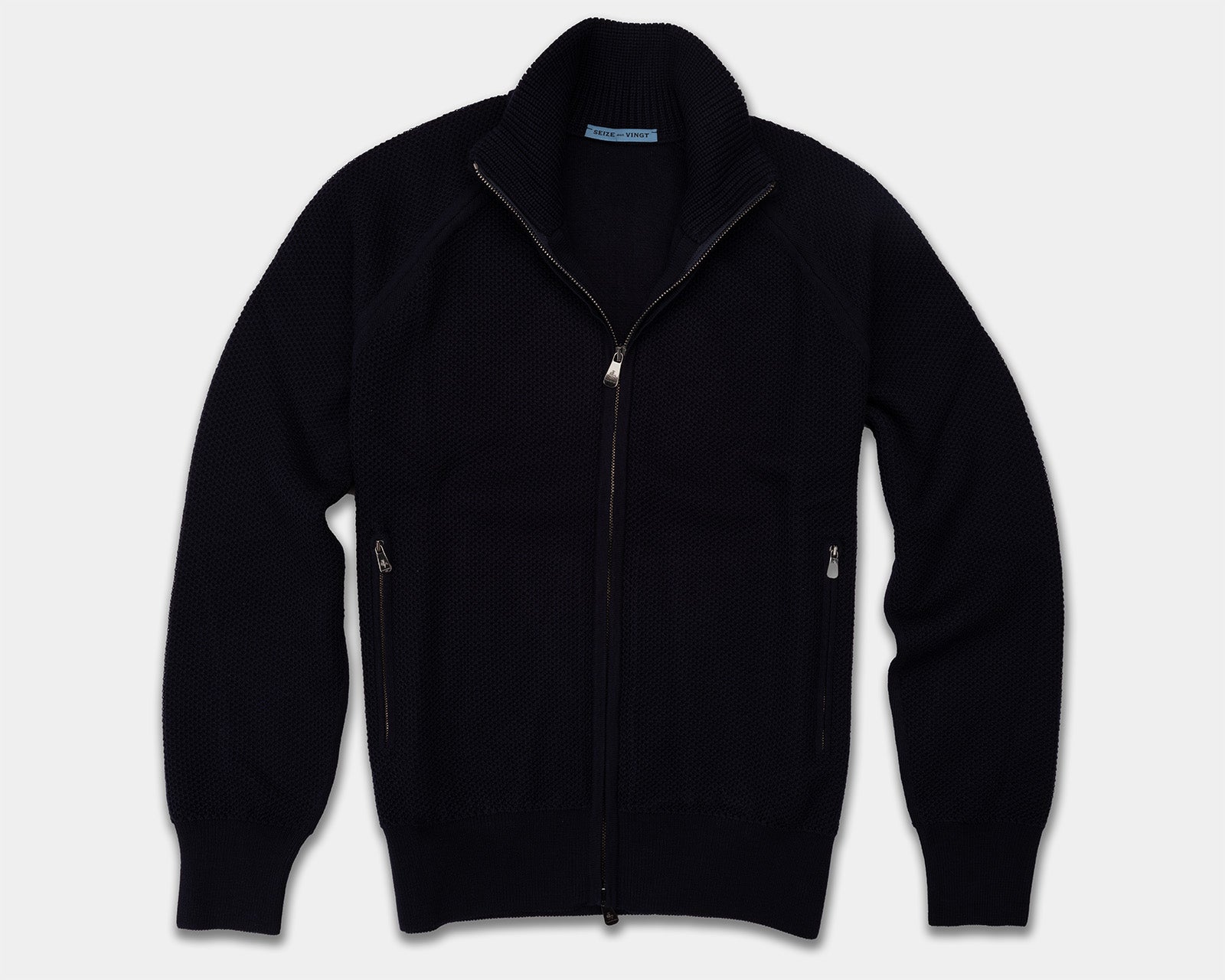Zermatt Navy Wool Knit Bomber