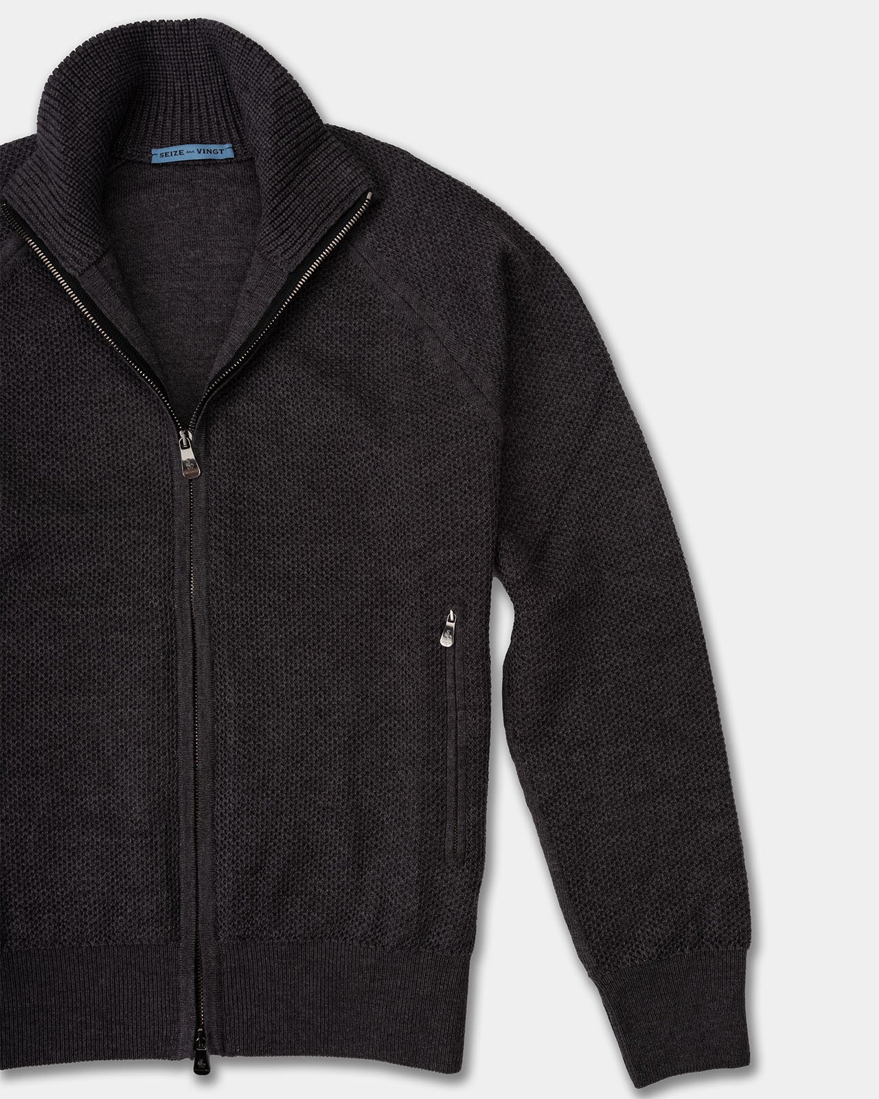 Zermatt Grey Wool Knit Bomber