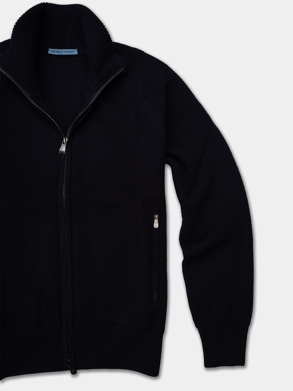 Zermatt Navy Wool Knit Bomber