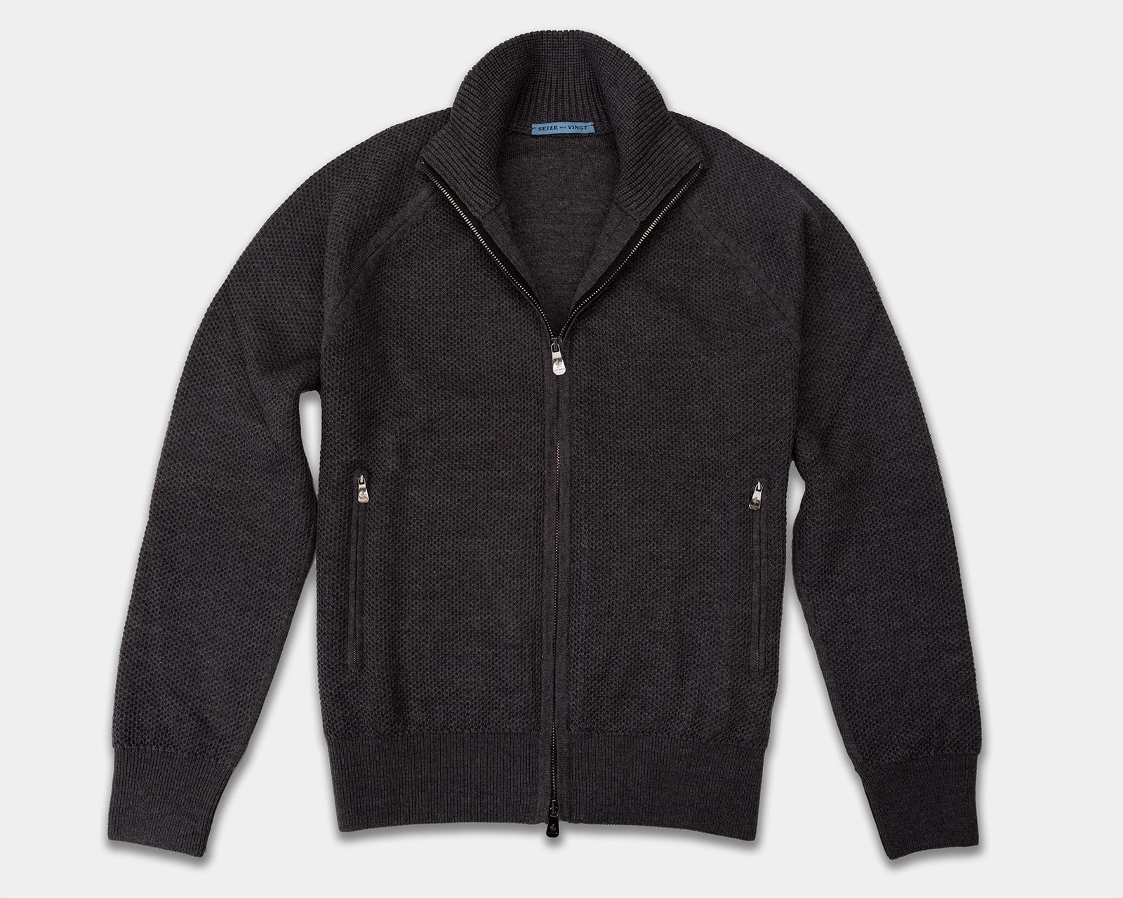 Zermatt Grey Wool Knit Bomber