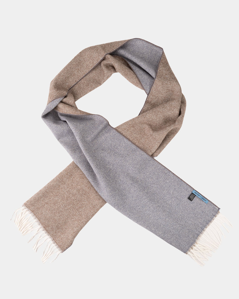 Light Brown/Cream M&eacute;lange 100% Cashmere Scarf