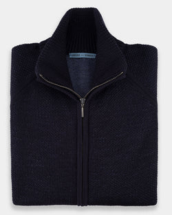 Zermatt Navy/Blue Wool Knit Bomber