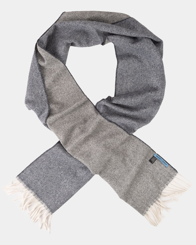 Slate/Cream M&eacute;lange 100% Cashmere Scarf