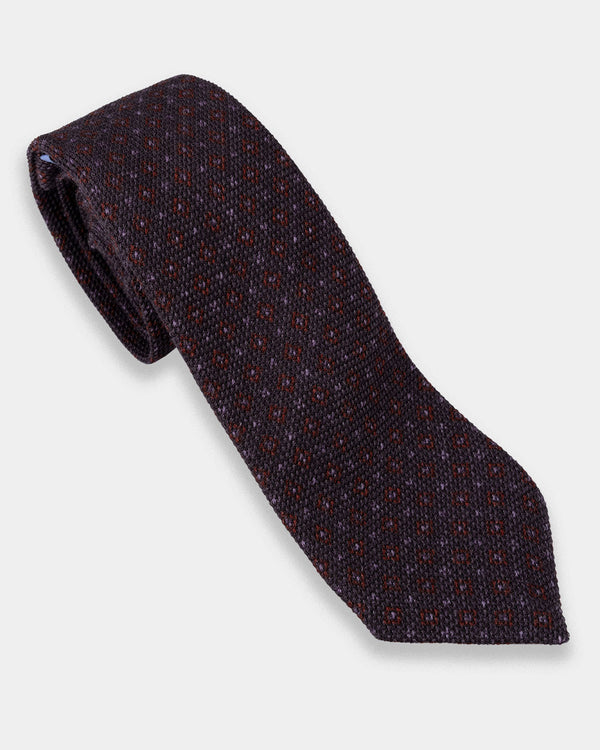 New! - Blue with subtle burgundy/blue medallion Tie