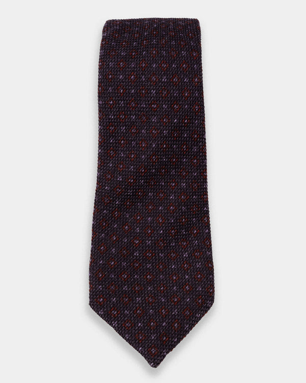 New! - Blue with subtle burgundy/blue medallion Tie