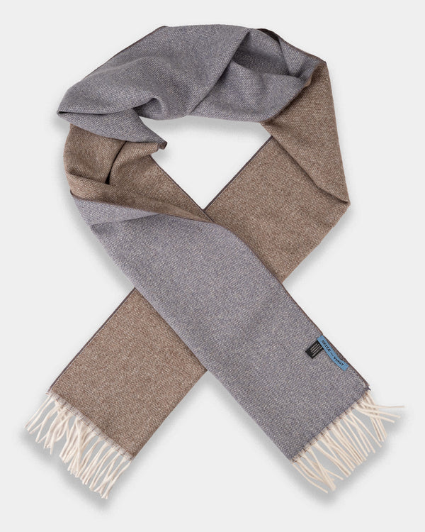 Light Brown/Cream M&eacute;lange 100% Cashmere Scarf