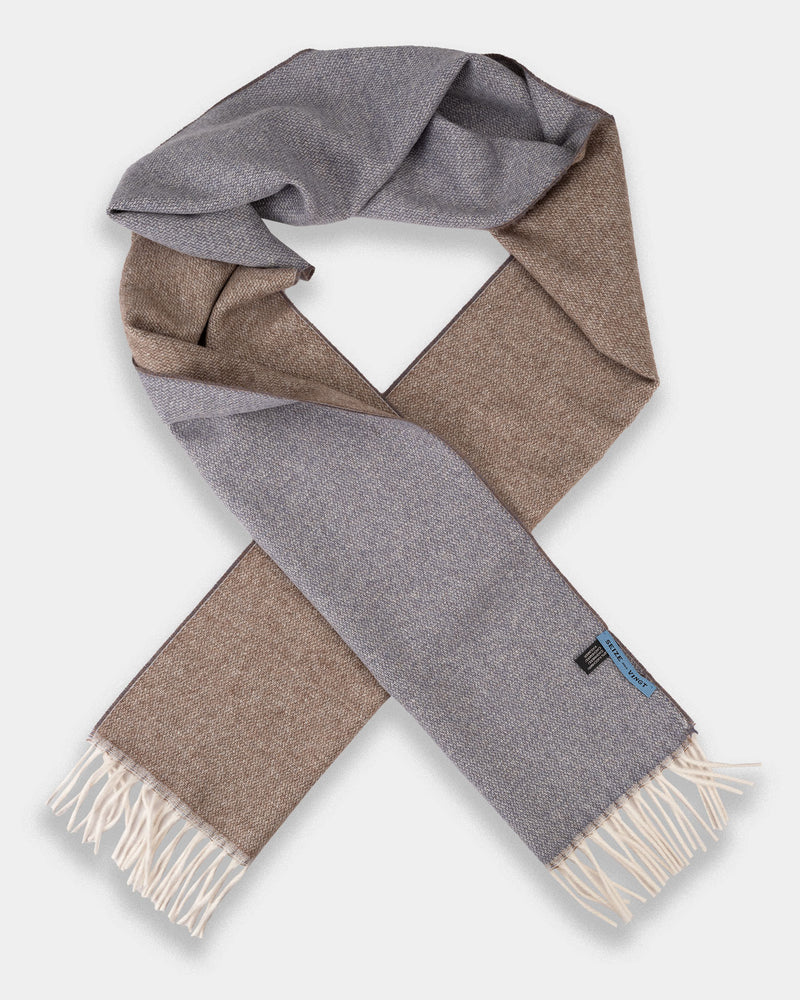 Light Brown/Cream M&eacute;lange 100% Cashmere Scarf