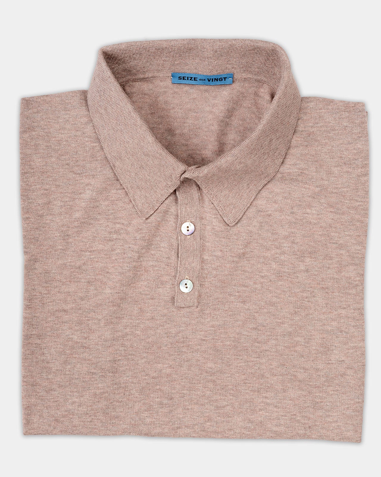 Light Taupe Melange Polo