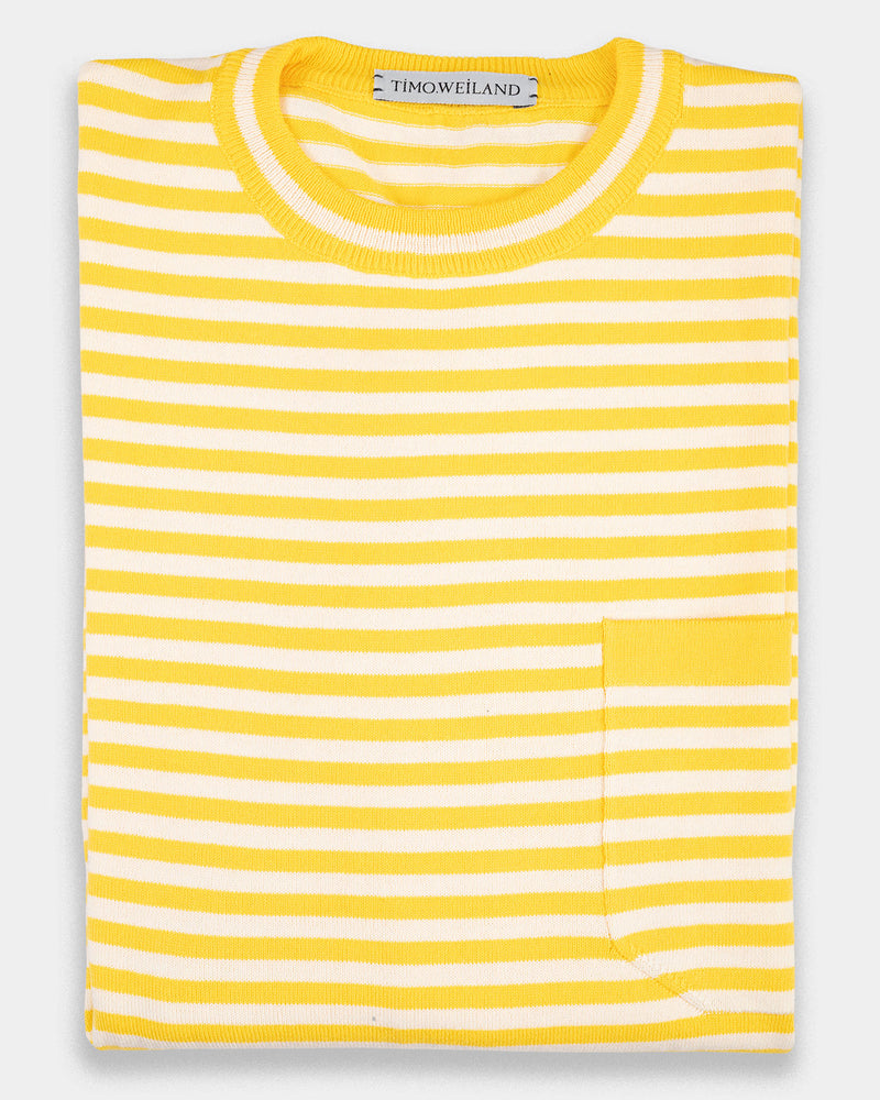 Capri Yellow Striped Cotton Crew