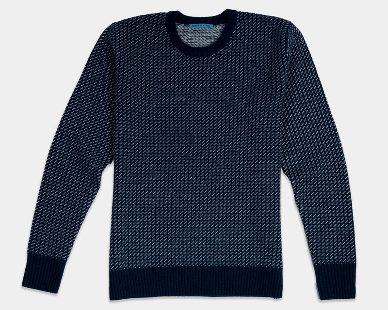 Navy Norwegian Cashmere Fisherman Sweater (Sale Size S Only)