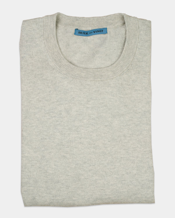 Toubkal Beige Lightweight Cotton Crew Neck Sweater (Sale)