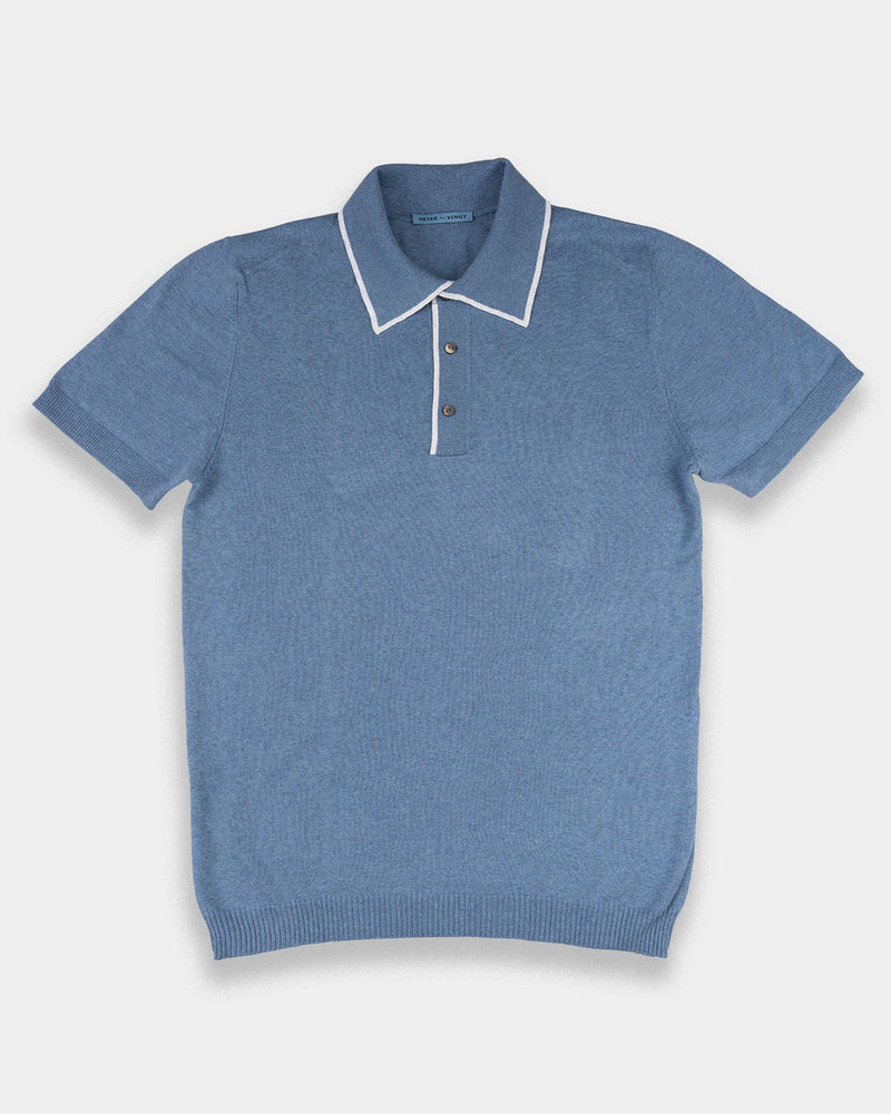 Light Denim - Cream Polo
