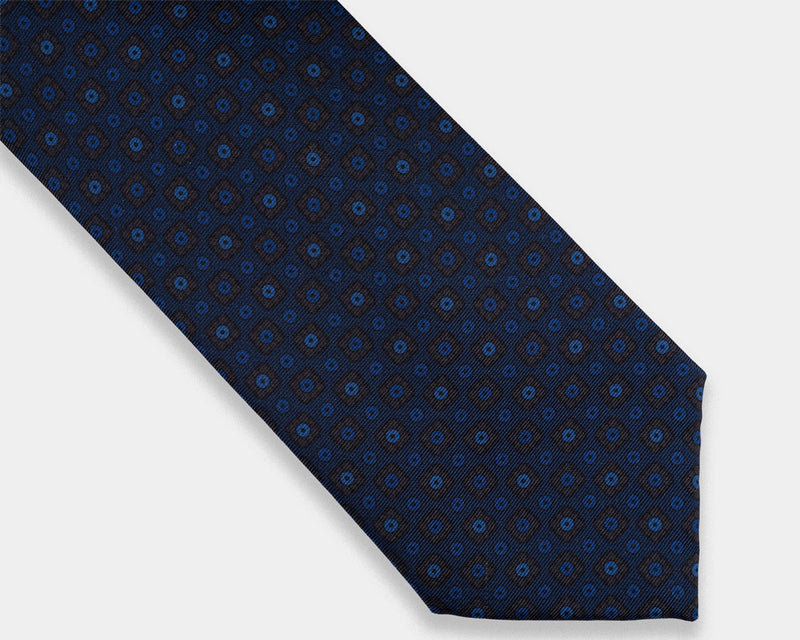 Navy with Blue Circle Dots Tie