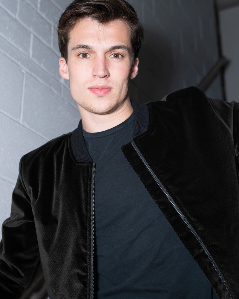 Black as Night Velvet Bomber