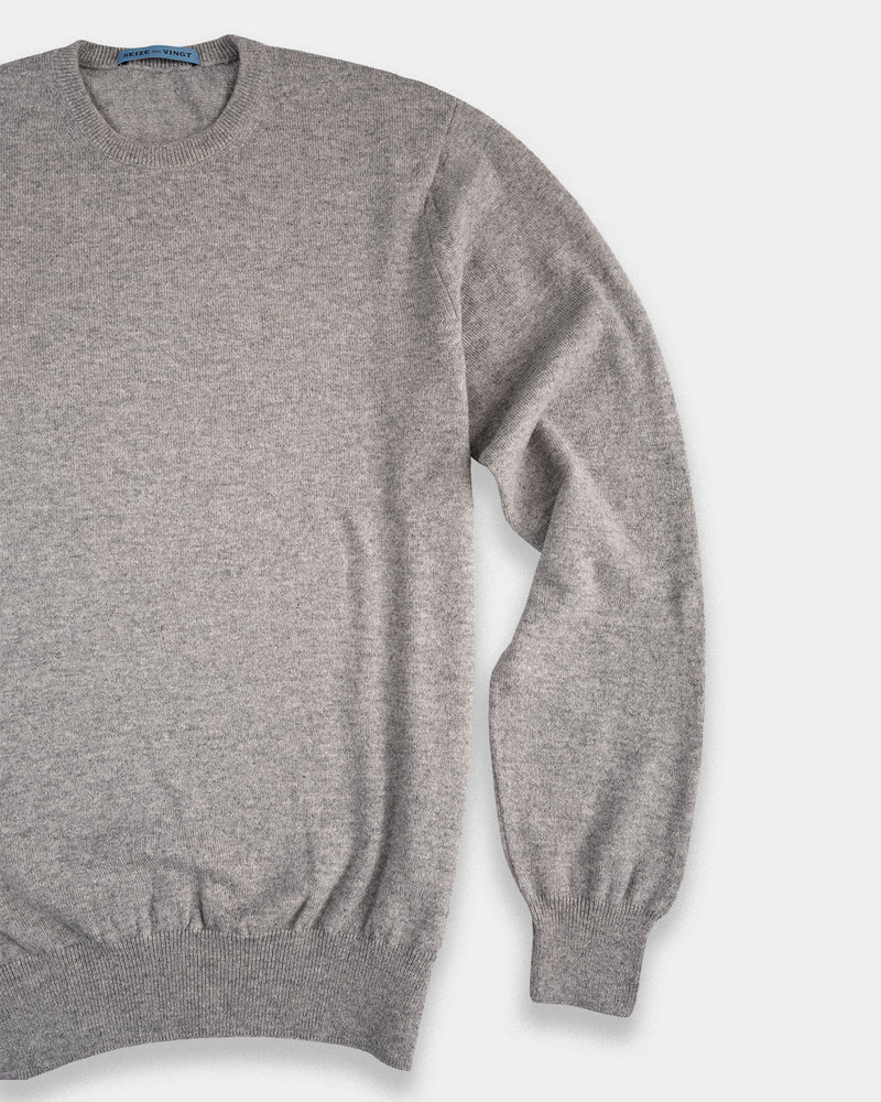 Smoke Crew Neck Cashmere Sweater (Sale Size L Only)