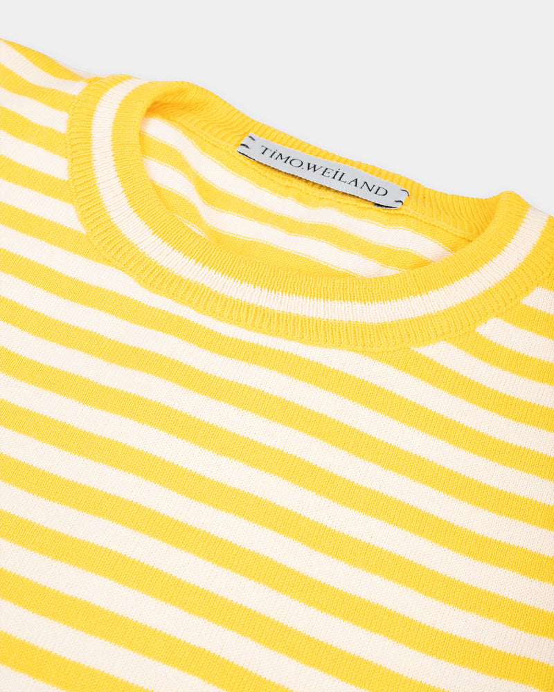 Capri Yellow Striped Cotton Crew