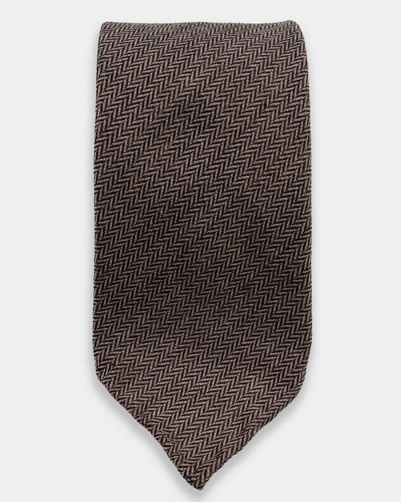 Brown - Beige Herringbone Tie