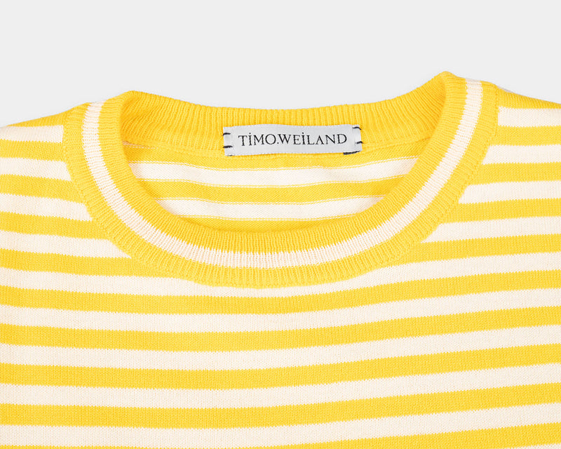 Capri Yellow Striped Cotton Crew
