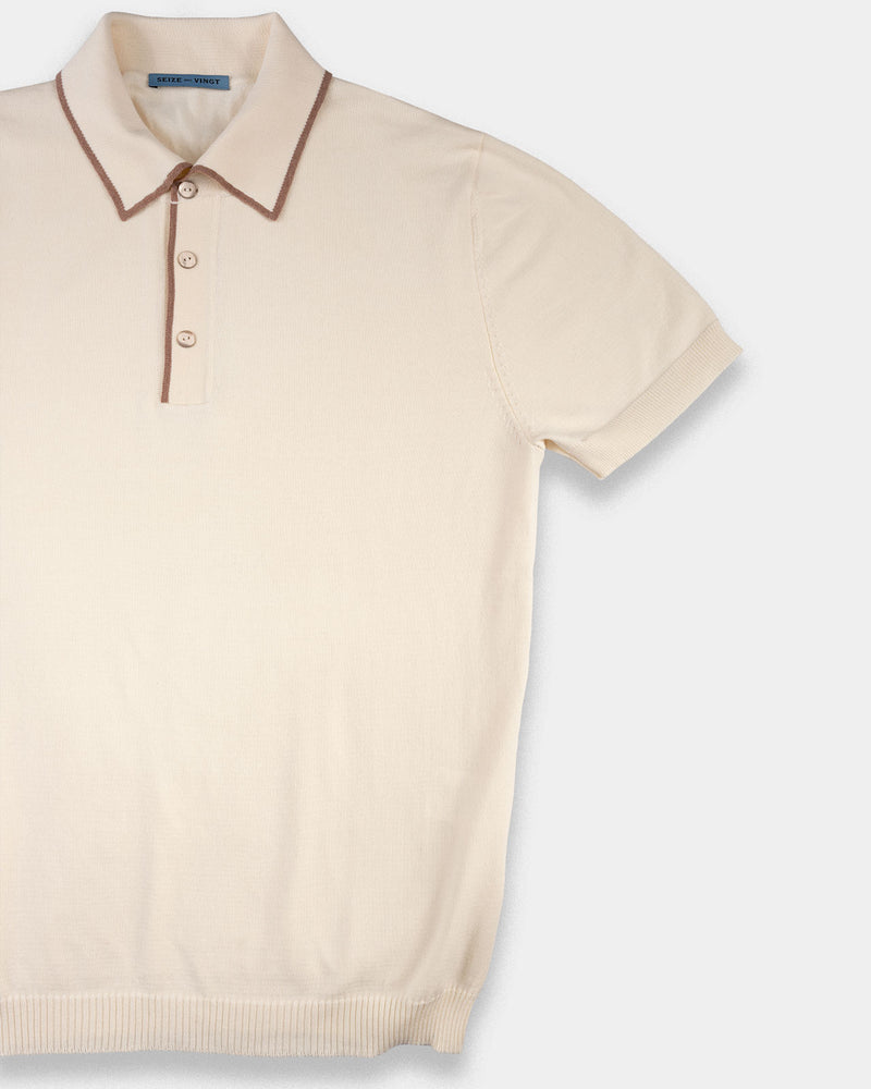 Beige - Brown Polo