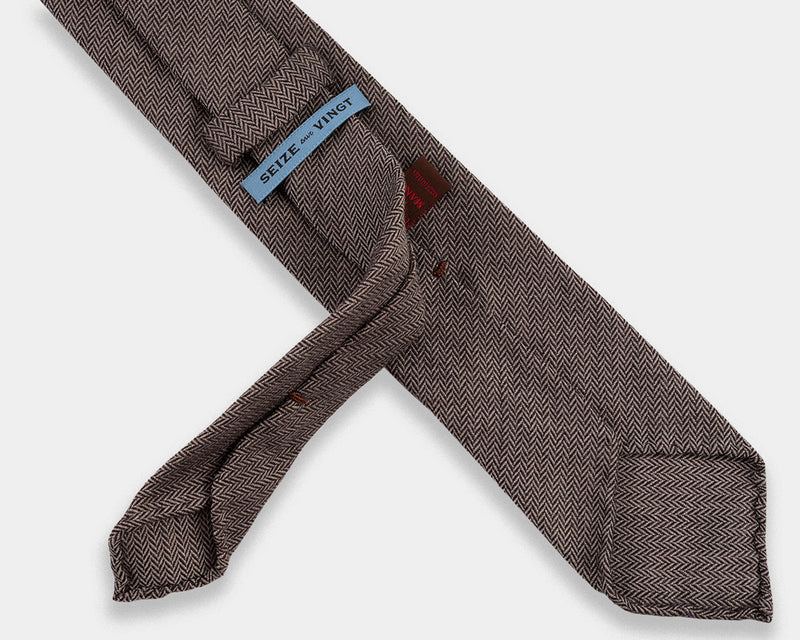 Brown - Beige Herringbone Tie
