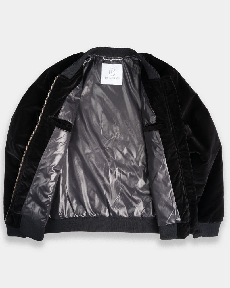 Black as Night Velvet Bomber