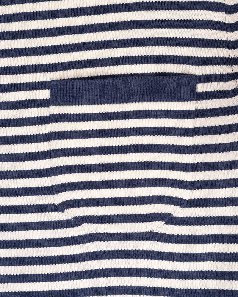 Marina Piccola Blue-White Striped Cotton Crew (Sale)