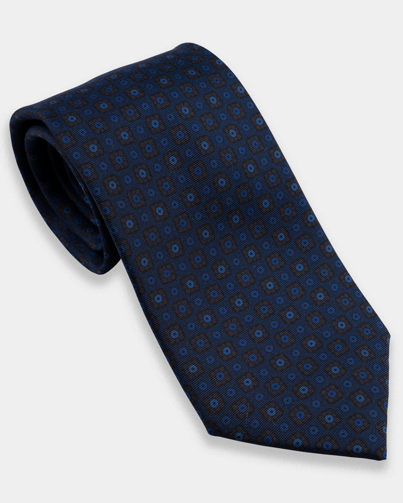 Navy with Blue Circle Dots Tie