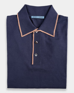 Navy - Brown Polo