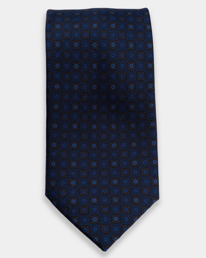 Navy with Blue Circle Dots Tie