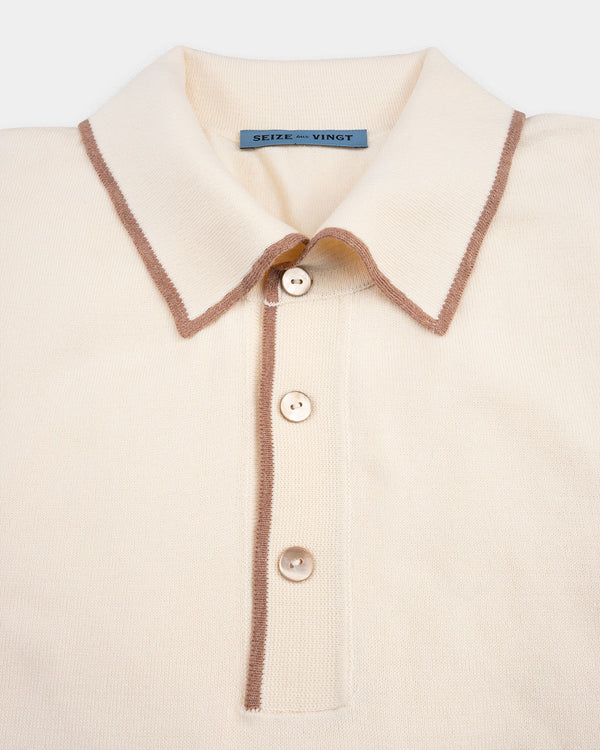 Beige - Brown Polo