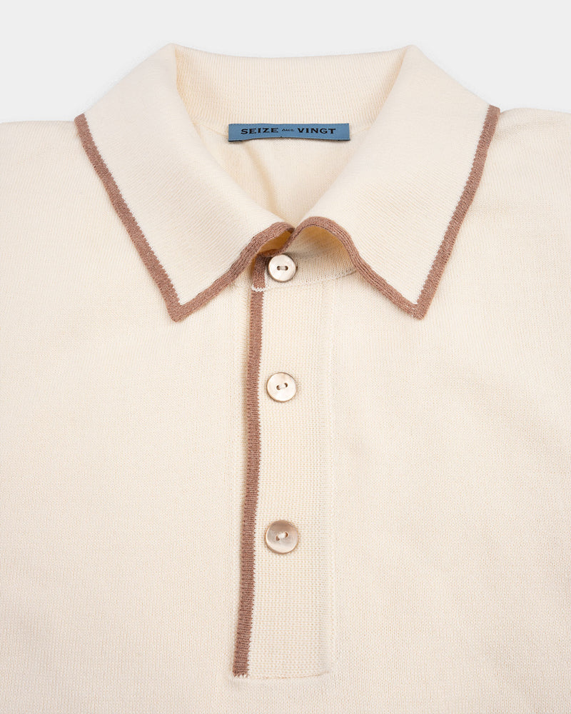 Beige - Brown Polo