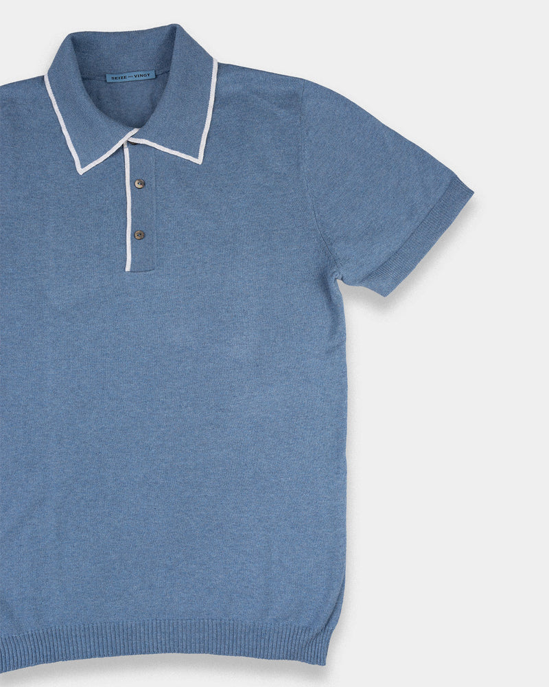 Light Denim - Cream Polo