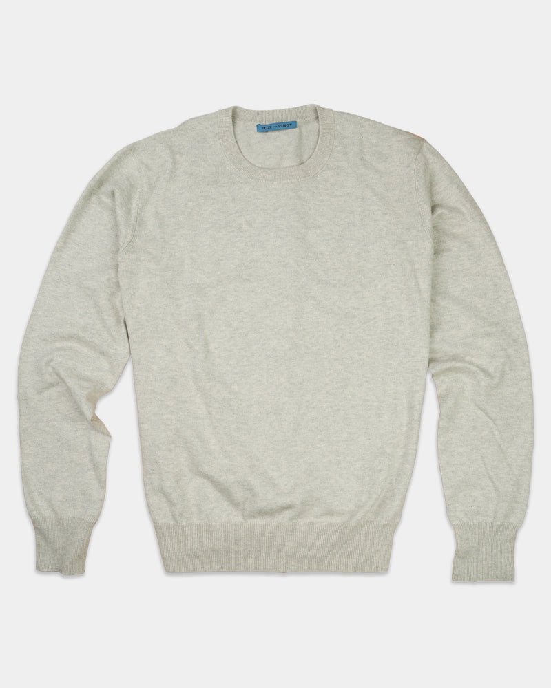 Toubkal Beige Lightweight Cotton Crew Neck Sweater (Sale)