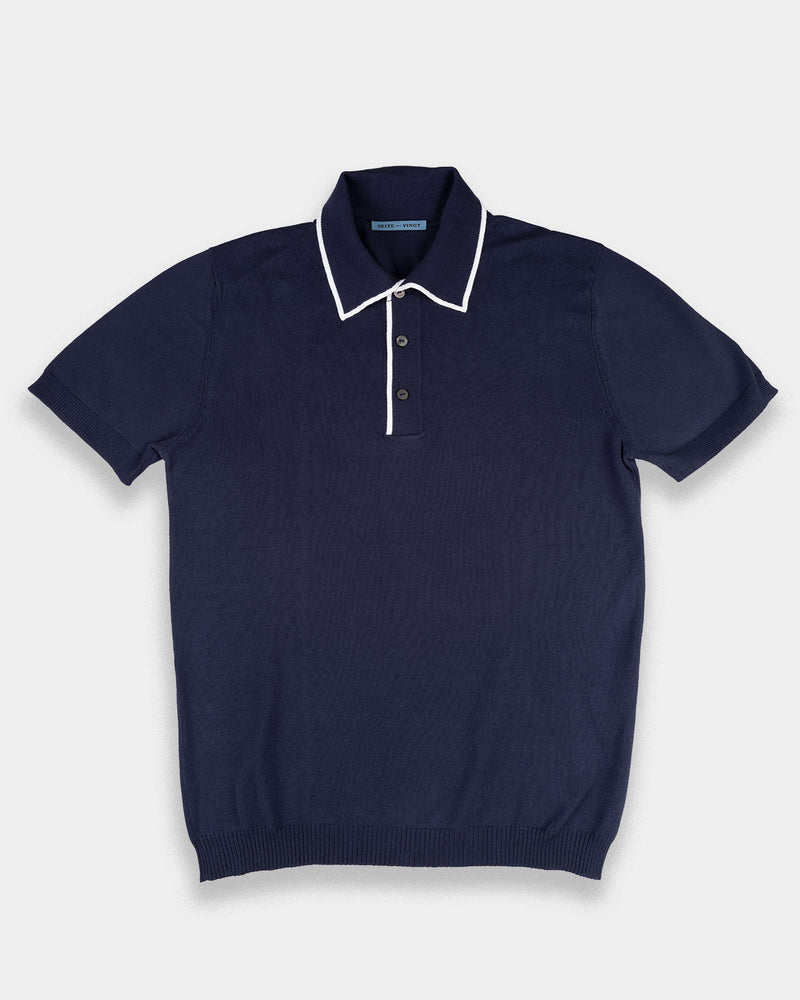 Navy - White Polo